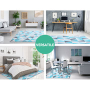 Artiss Rug 200x290cm Area Rug Large Carpet Soft Short Pile Modern Tria FLR-1888-200X290-BG-BL
