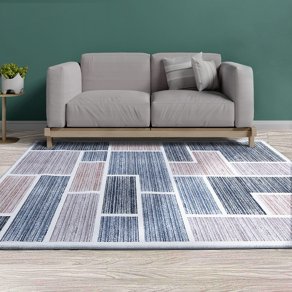 Artiss Rug 160x230cm Area Rug Large Carpet Soft Short Pile Modern Oblo FLR-2130-160X230-BG-GR