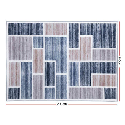 Artiss Rug 160x230cm Area Rug Large Carpet Soft Short Pile Modern Oblo FLR-2130-160X230-BG-GR
