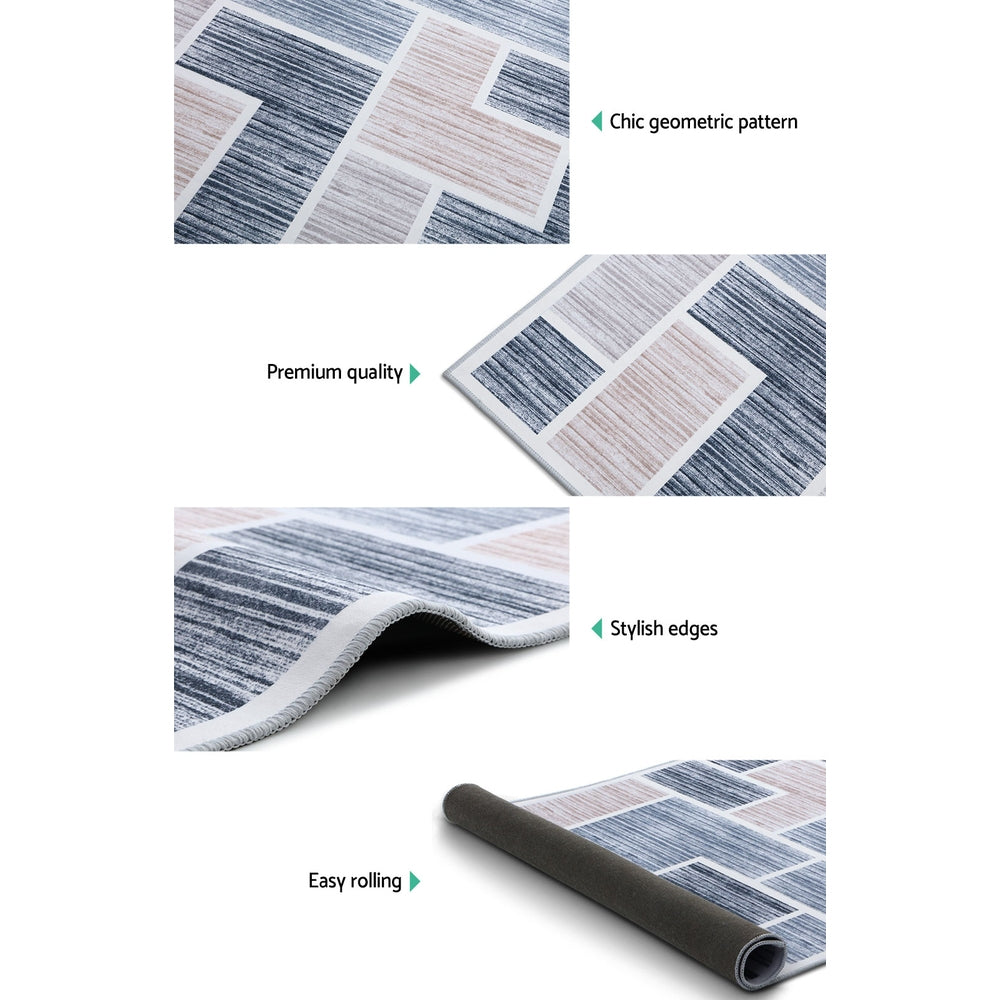 Artiss Rug 160x230cm Area Rug Large Carpet Soft Short Pile Modern Oblo FLR-2130-160X230-BG-GR