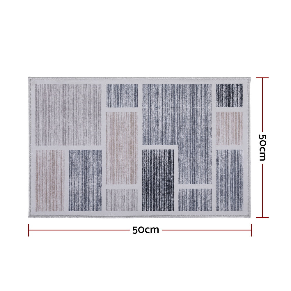 Artiss Floor Rug 50X80cm Doormat Soft Velvet Non-Slip Bath Mat Small Modern FLR-2130-50X80-GR