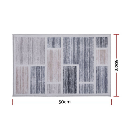Artiss Floor Rug 50X80cm Doormat Soft Velvet Non-Slip Bath Mat Small Modern FLR-2130-50X80-GR
