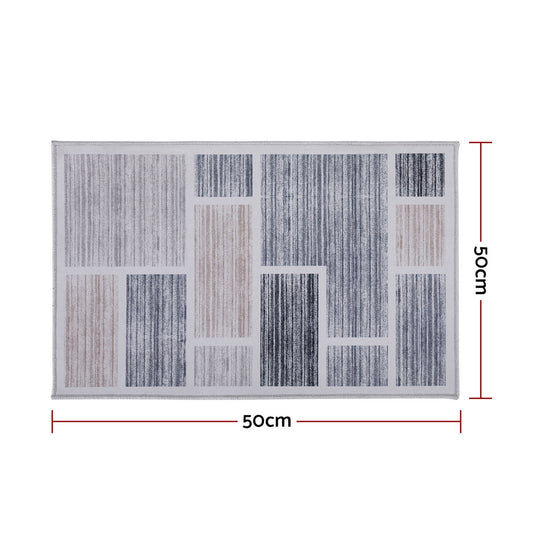Artiss Floor Rug 50X80cm Doormat Soft Velvet Non-Slip Bath Mat Small Modern FLR-2130-50X80-GR