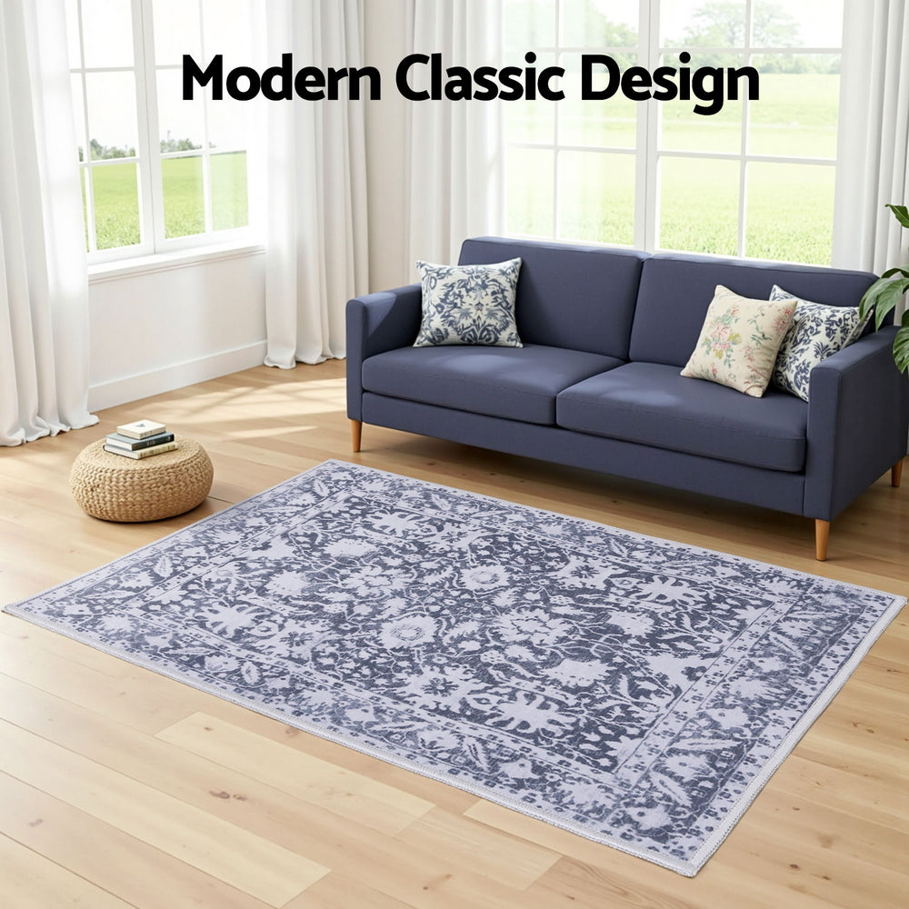Artiss Floor Rug 120x170cm Soft Velvet Washable Modern Area Rug Floor Carpet Mat FLR-2133-120X170-GR1