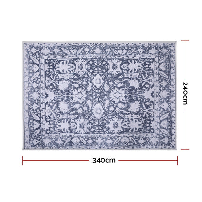Artiss Floor Rug 240X340cm Soft Velvet Washable Modern Area Rug Floor Carpet Mat FLR-2133-240X340-GR
