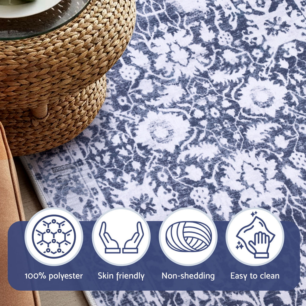 Artiss Floor Rug 240X340cm Soft Velvet Washable Modern Area Rug Floor Carpet Mat FLR-2133-240X340-GR