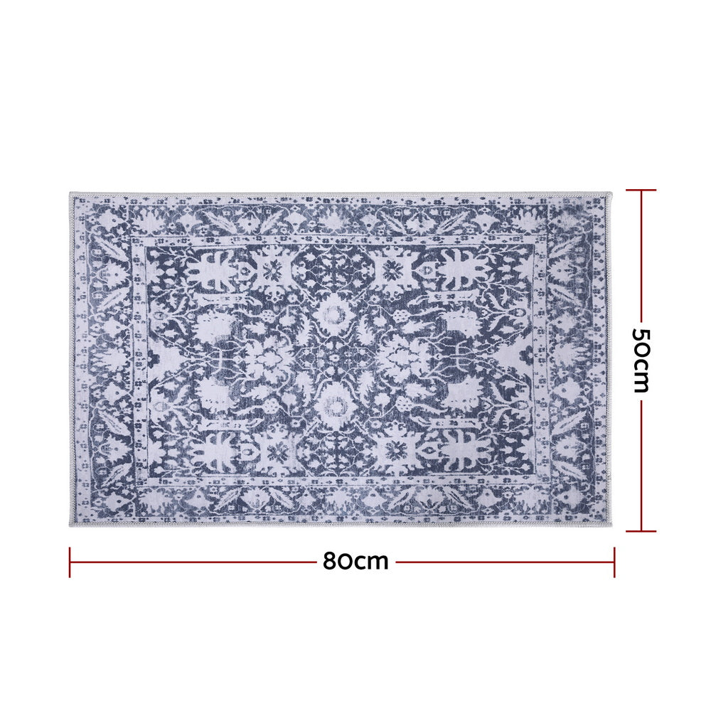 Artiss Floor Rug 50X80cm Doormat Soft Velvet Non-Slip Bath Mat Small Rug Modern FLR-2133-50X80-GR