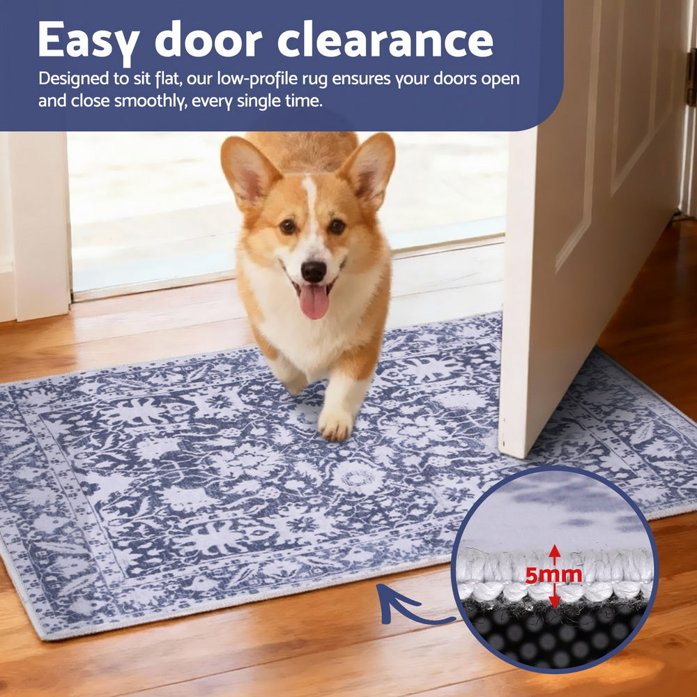 Artiss Floor Rug 50X80cm Doormat Soft Velvet Non-Slip Bath Mat Small Rug Modern FLR-2133-50X80-GR