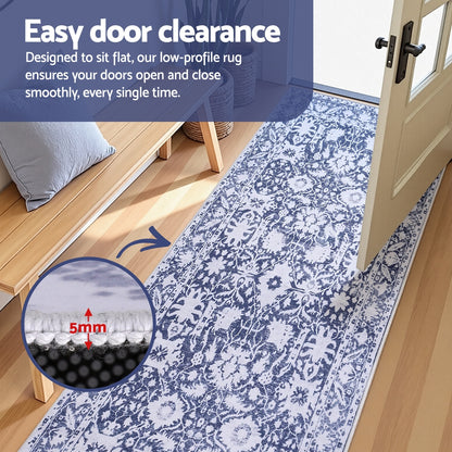 Artiss Hallway Runner Rug 80x180cm Soft Velvet Washable Modern Kitchen Mat FLR-2133-80X180-GR