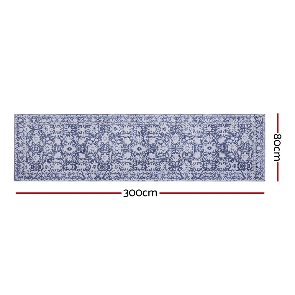 Artiss Hallway Runner Rug 80X300cm Soft Velvet Washable Modern Kitchen Mat FLR-2133-80X300-GR