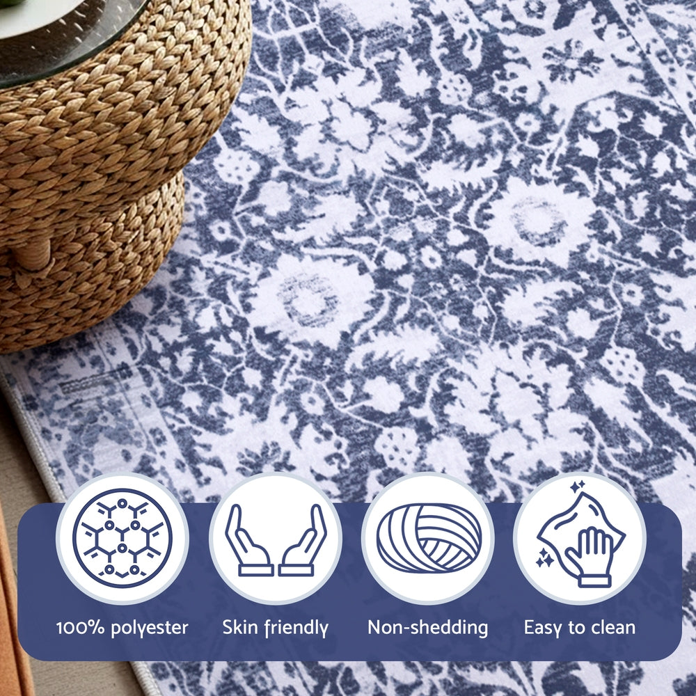 Artiss Hallway Runner Rug 80X300cm Soft Velvet Washable Modern Kitchen Mat FLR-2133-80X300-GR