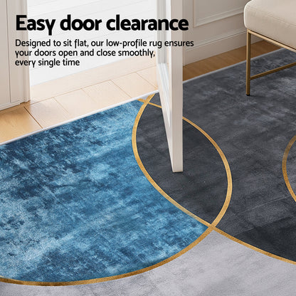 Artiss Washable Floor Rug 200X290cm Large Geometric Area Rug Modern Floor Carpet FLR-2846-200X290-BLGY