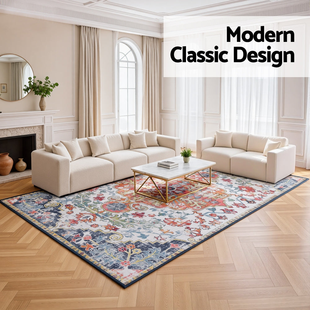 Artiss Floor Rug 240X340cm Large Washable Geometric Area Rug Modern Carpet Mat FLR-3200-240X340-OG