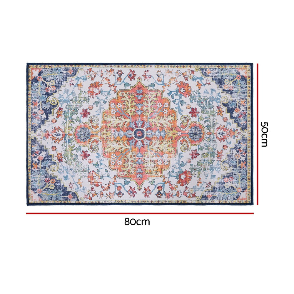 Artiss Floor Rug 50X80 Doormat Carpet Short Pile Non-Slip Entryway Mat Bohemian FLR-3200-50X80-OG