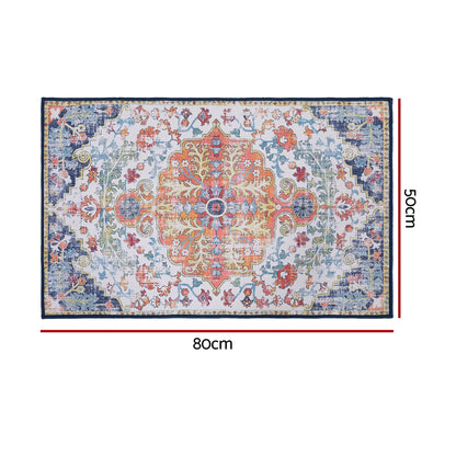 Artiss Floor Rug 50X80 Doormat Carpet Short Pile Non-Slip Entryway Mat Bohemian FLR-3200-50X80-OG