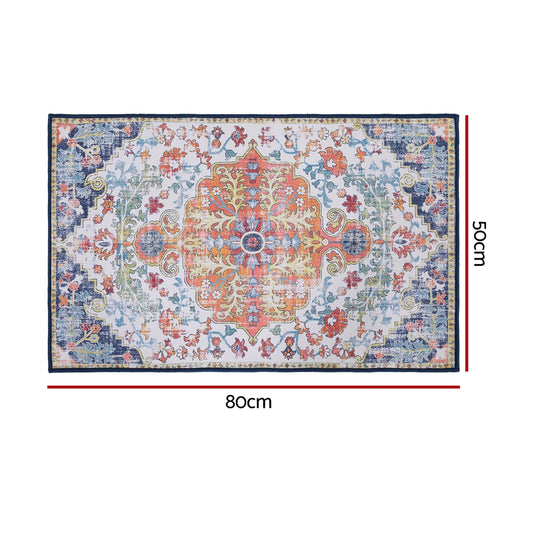 Artiss Floor Rug 50X80 Doormat Carpet Short Pile Non-Slip Entryway Mat Bohemian FLR-3200-50X80-OG