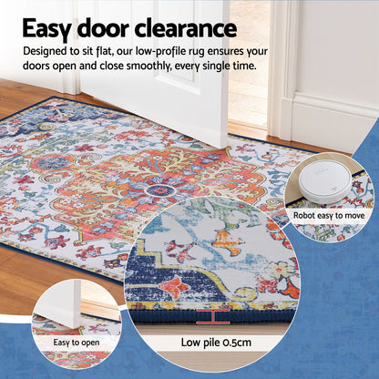 Artiss Floor Rug 50X80 Doormat Carpet Short Pile Non-Slip Entryway Mat Bohemian FLR-3200-50X80-OG