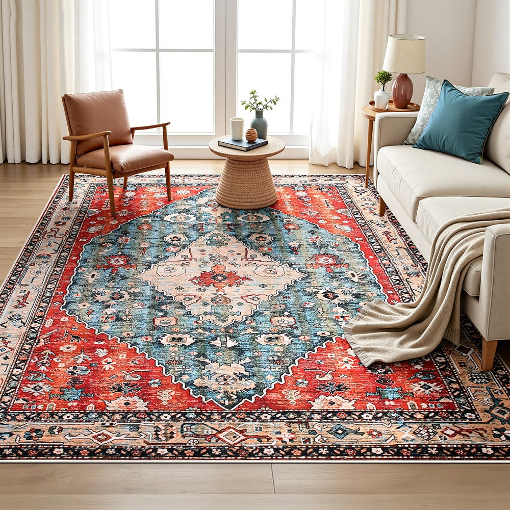 Artiss Floor Rug 200X290cm Large Washable Area Rug Modern Living Room Carpet Mat FLR-4217-200X290-RD