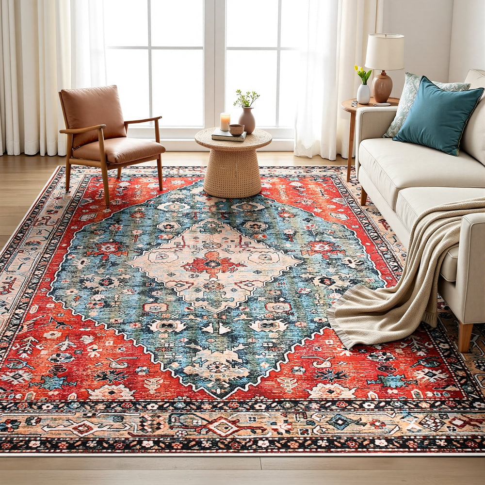 Artiss Floor Rug 240X340cm Large Washable Area Rug Modern Living Room Carpet Mat FLR-4217-240X340-RD