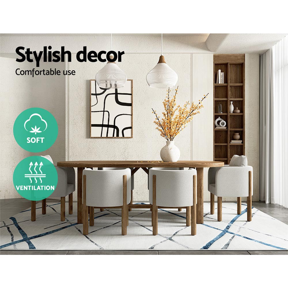 Artiss Rug 200x290cm Area Rug Washable Mat Large Carpet Soft Short Pile Jaca FLR-4353-200X290-BL-GR