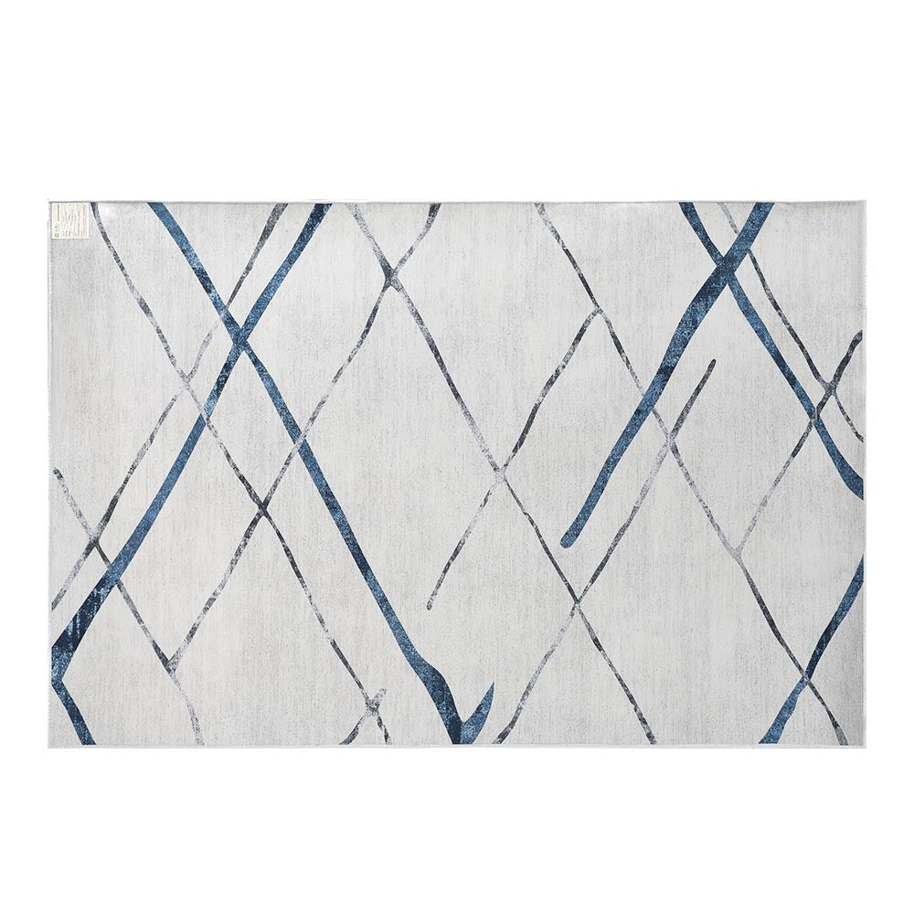 Artiss Rug 200x290cm Area Rug Washable Mat Large Carpet Soft Short Pile Jaca FLR-4353-200X290-BL-GR