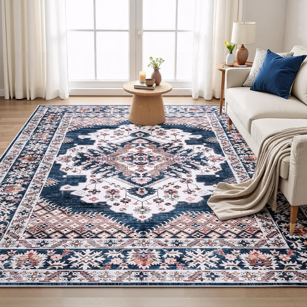 Artiss Floor Rug 240x340cm Large Washable Persian Area Rug Living Room Carpet FLR-4857-240X340-BL