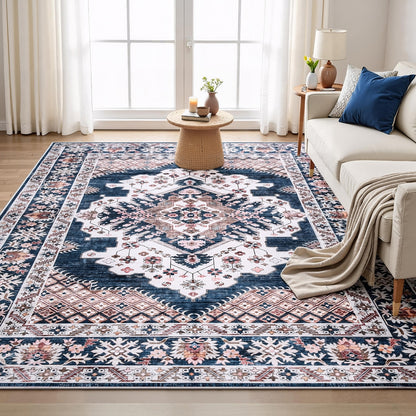 Artiss Floor Rug 240x340cm Large Washable Persian Area Rug Living Room Carpet FLR-4857-240X340-BL