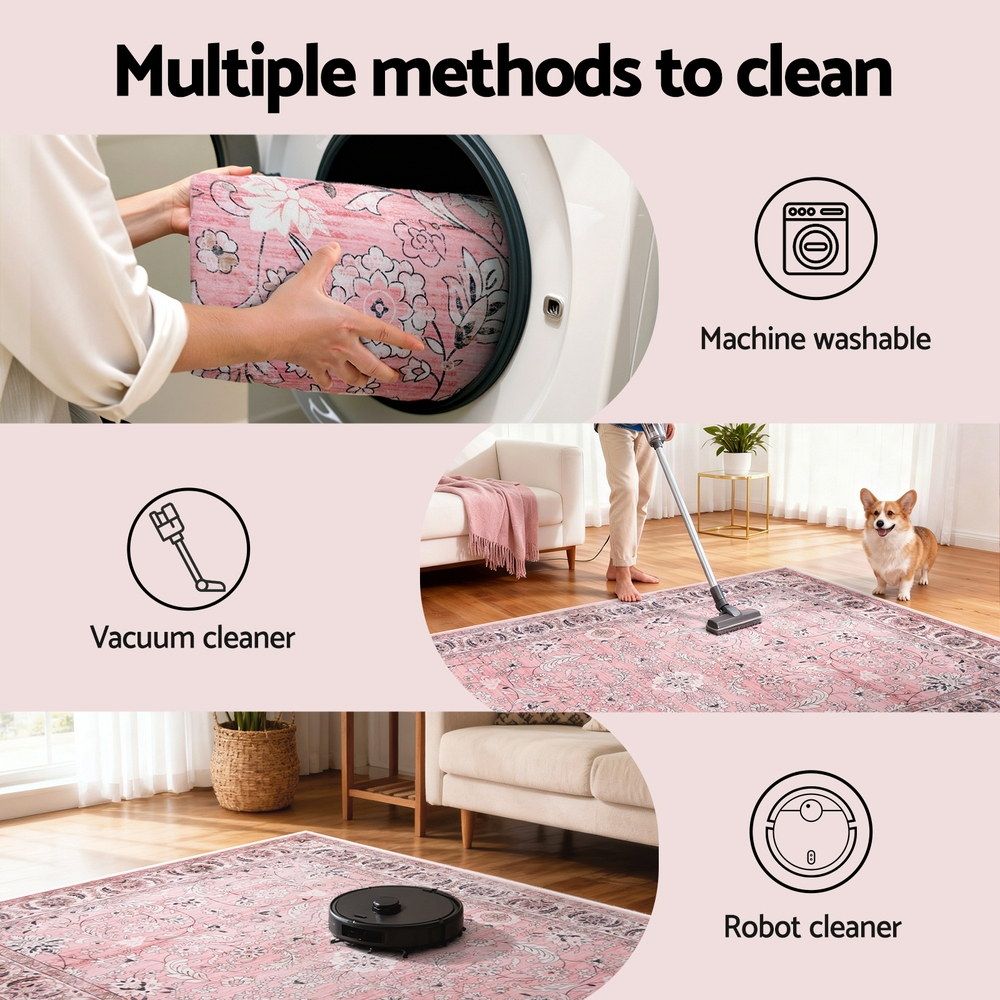 Artiss Floor Rug 240X340cm Large Washable Area Rug Vintage Living Room Carpet FLR-4858-240X340-PK