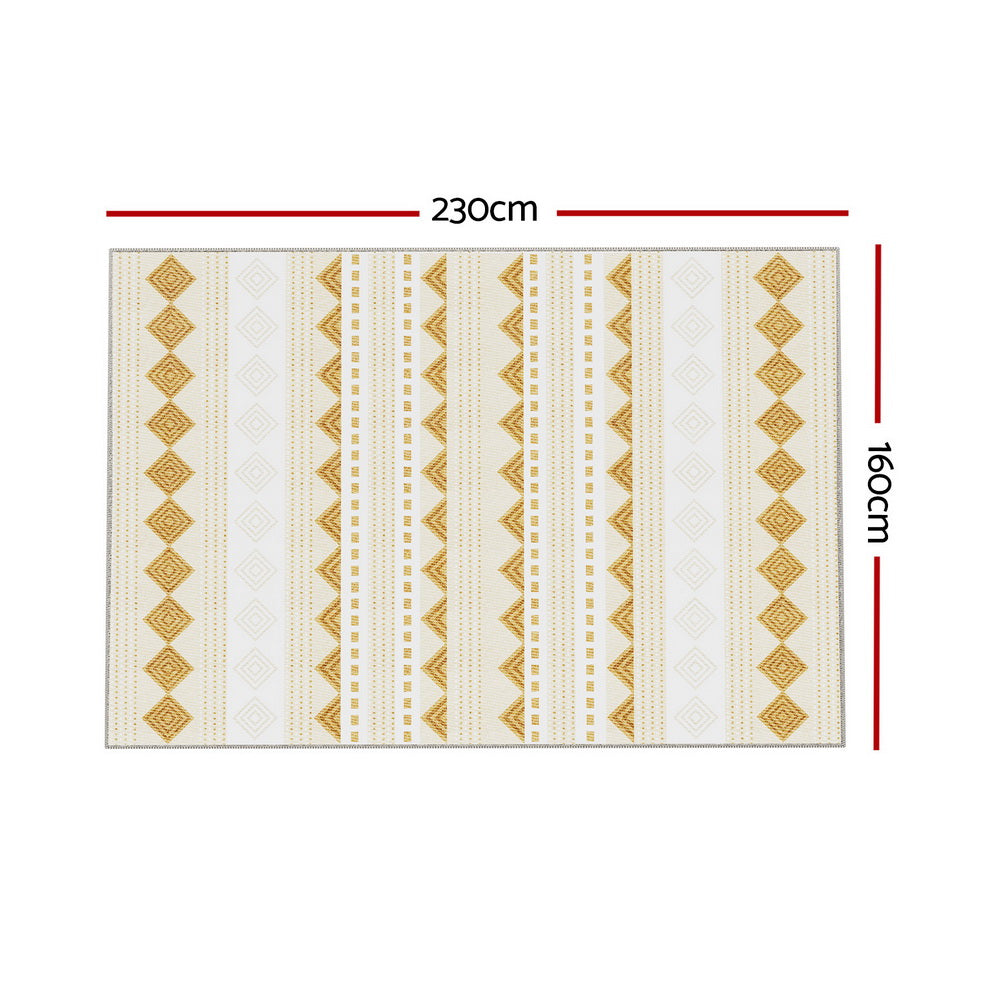 Artiss Rug 160x230cm Area Rug Washable Mat Large Carpet Soft Short Pile Ella FLR-BSM01-160X230-YE