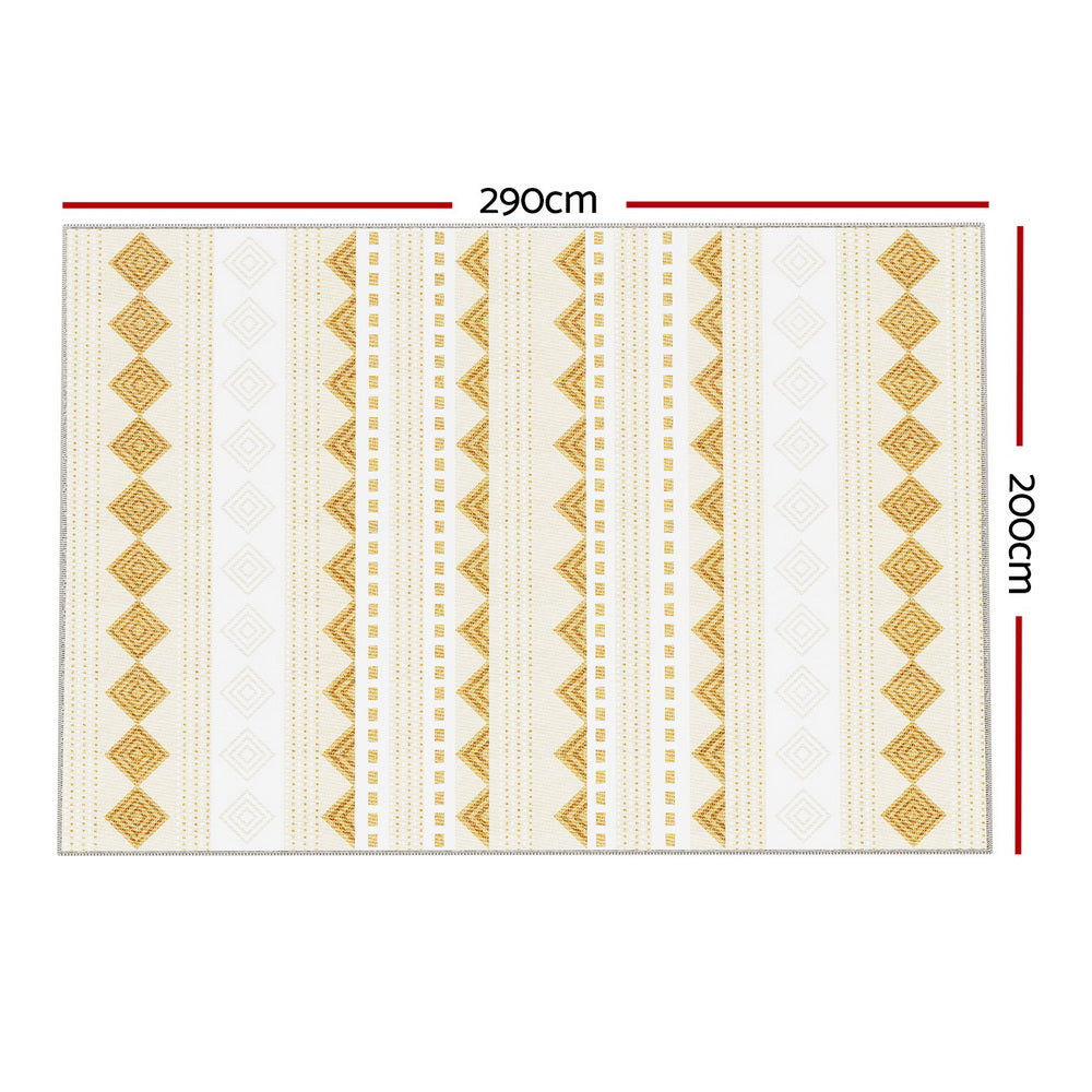 Artiss Rug 200x290cm Area Rug Washable Mat Large Carpet Soft Short Pile Ella FLR-BSM01-200X290-YE