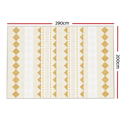 Artiss Rug 200x290cm Area Rug Washable Mat Large Carpet Soft Short Pile Ella FLR-BSM01-200X290-YE