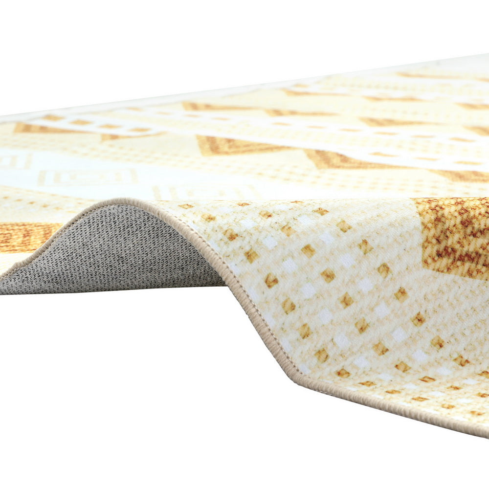Artiss Rug 200x290cm Area Rug Washable Mat Large Carpet Soft Short Pile Ella FLR-BSM01-200X290-YE