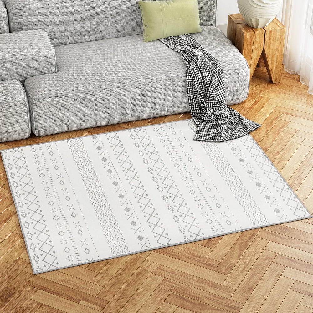 Artiss Rug 120x160cm Area Rug Washable Mat Large Carpet Soft Short Pile Una FLR-BSM02-120X160-BK