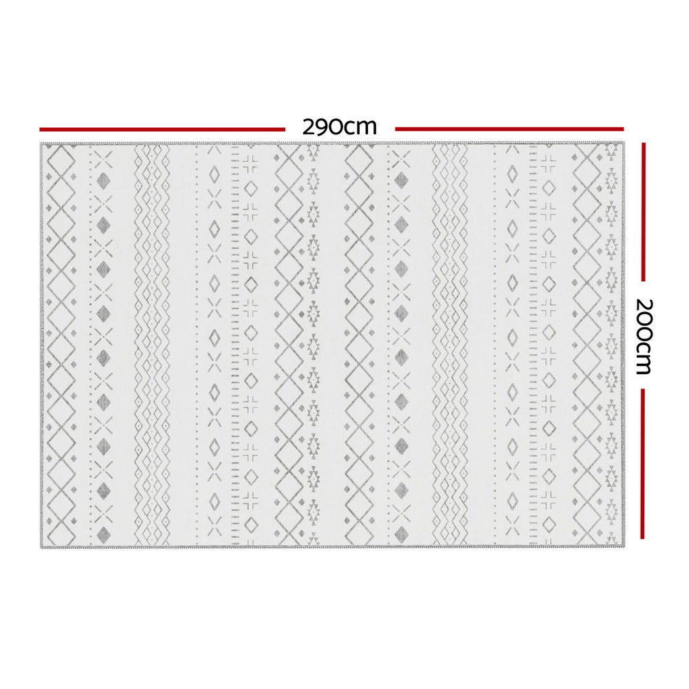 Artiss Rug 200x290cm Area Rug Washable Mat Large Carpet Soft Short Pile Una FLR-BSM02-200X290-BK