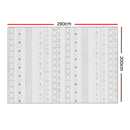 Artiss Rug 200x290cm Area Rug Washable Mat Large Carpet Soft Short Pile Una FLR-BSM02-200X290-BK