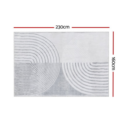 Artiss Rug 160x230cm Area Rug Washable Mat Large Carpet Faux Rabbit Fur Cyril FLR-FFUR01-160X230-WHBK