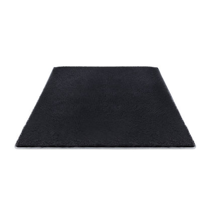 Artiss Floor Rug 140x200cm Plush Area Shaggy Rug Living Room Bedroom Carpet Black FLR-FLU01-140X200-BK