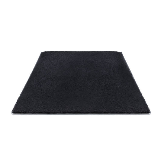 Artiss Floor Rug 140x200cm Plush Area Shaggy Rug Living Room Bedroom Carpet Black FLR-FLU01-140X200-BK