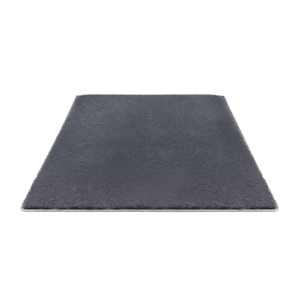 Artiss Floor Rug 140x200cm Plush Area Shaggy Rug Living Room Bedroom Carpet Grey FLR-FLU01-140X200-GY