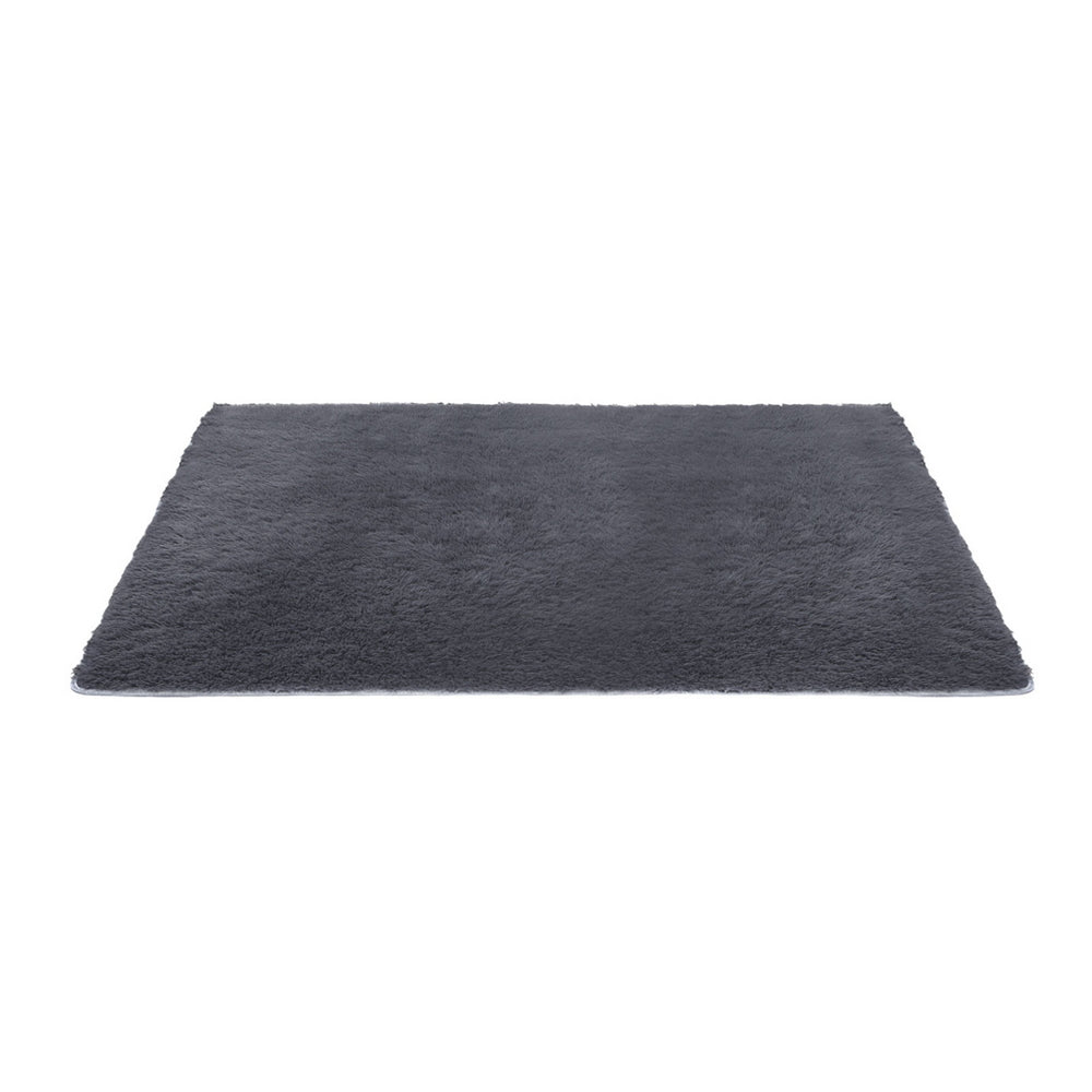 Artiss Floor Rug 140x200cm Plush Area Shaggy Rug Living Room Bedroom Carpet Grey FLR-FLU01-140X200-GY