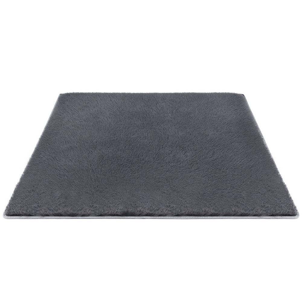 Artiss Floor Rug 160x230cm Plush Area Shaggy Rug Living Room Bedroom Carpet Grey FLR-FLU01-160X230-GY