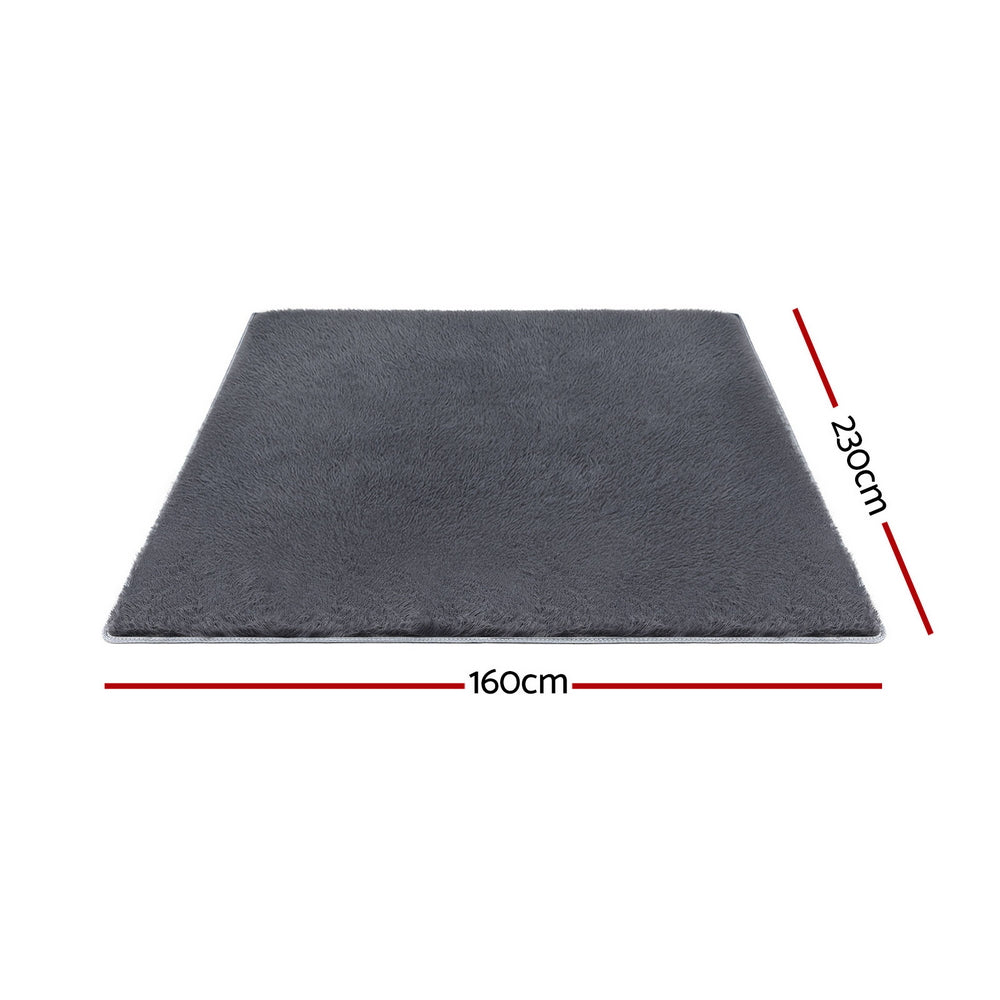 Artiss Floor Rug 160x230cm Plush Area Shaggy Rug Living Room Bedroom Carpet Grey FLR-FLU01-160X230-GY
