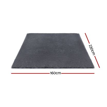 Artiss Floor Rug 160x230cm Plush Area Shaggy Rug Living Room Bedroom Carpet Grey FLR-FLU01-160X230-GY