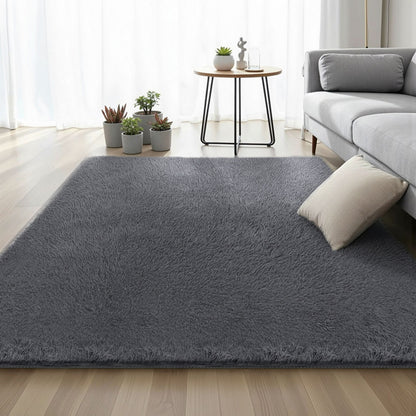 Artiss Floor Rug 160x230cm Plush Area Shaggy Rug Living Room Bedroom Carpet Grey FLR-FLU01-160X230-GY