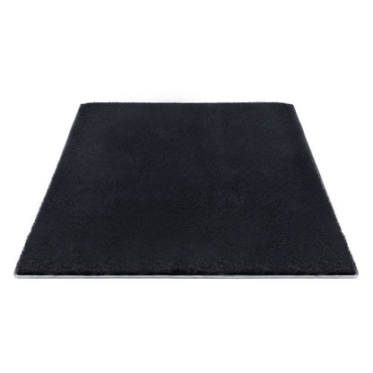 Artiss Floor Rug 200x290cm Plush Area Shaggy Rug Living Room Bedroom Carpet Black FLR-FLU01-200X290-BK