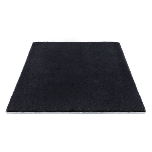 Artiss Floor Rug 200x290cm Plush Area Shaggy Rug Living Room Bedroom Carpet Black FLR-FLU01-200X290-BK