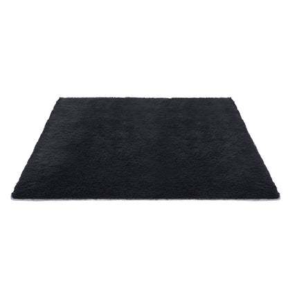 Artiss Floor Rug 200x290cm Plush Area Shaggy Rug Living Room Bedroom Carpet Black FLR-FLU01-200X290-BK