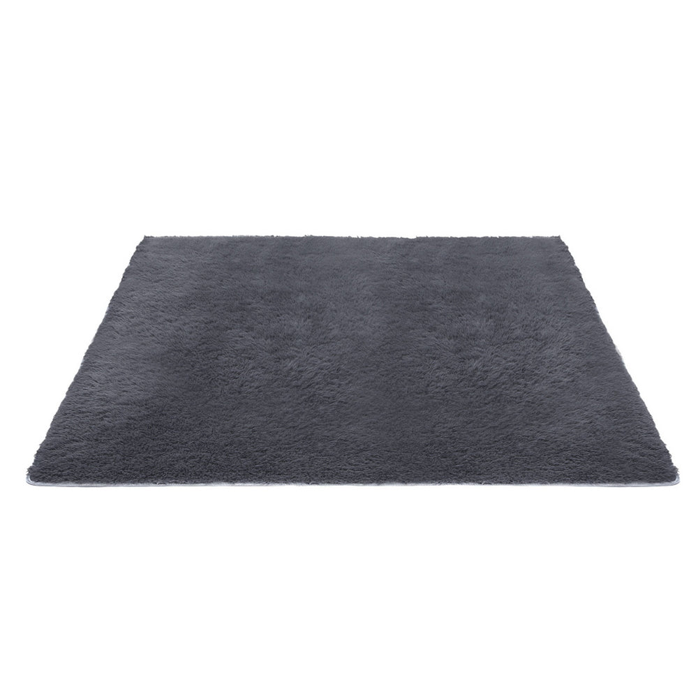Artiss Floor Rug 200x290cm Plush Area Shaggy Rug Living Room Bedroom Carpet Grey FLR-FLU01-200X290-GY