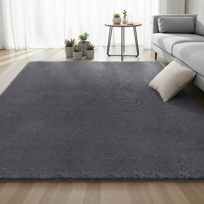 Artiss Floor Rug 200x290cm Plush Area Shaggy Rug Living Room Bedroom Carpet Grey FLR-FLU01-200X290-GY