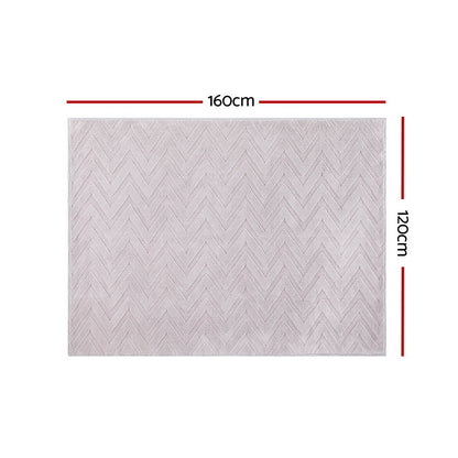 Artiss Rug 120x160cm Area Rug Washable Mat Large Carpet Microfiber Ripple FLR-JAC01-120X160-WH